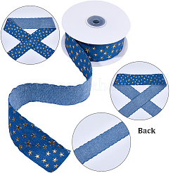 1 рулон бронзирующей джинсовой полиэстеровой ленты со звездами&nbsp;OCOR-CY0002-86A