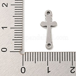 201ステンレススチールコネクタチャーム  宗教クロスリンク  ステンレス鋼色  17x7x1mm  穴：1.2mm&nbsp;STAS-S146-09P