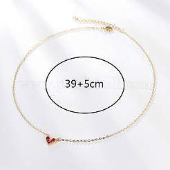 Goldene Halskette mit Herzanhänger aus Messing für Damen&nbsp;LS-WZ0134-3-1