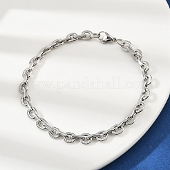 201 нержавеющая сталь кубинский стиль браслет чиан для мужчин&nbsp;LS-BJEW-B138-06P-01