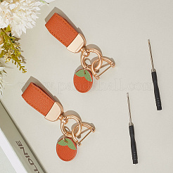 2шт. брелок-подвеска из сплава искусственной кожи AJEW-SP0002-36