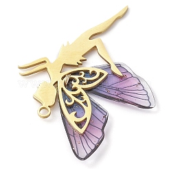 Подвески из нержавеющей стали золотистого тона 201 PALLOY-TA00161