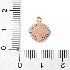 304ステンレススチールチャーム  ひし形チャーム  イオンプレーティング（ip）  ローズゴールド  13.5x11x2mm  穴：1.8mm&nbsp;STAS-H165-22RG