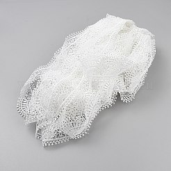 ポリエステルフラワーレースリボン  ウェディングドレスの装飾用の花飾り  服飾材料  ホワイト  1-7/8インチ（47mm）&nbsp;OCOR-WH20006-43A