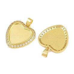 Impostazioni per cabochon in ottone con pavé di zirconi cubici in ottone&nbsp;KK-CBA6A75-50A-G