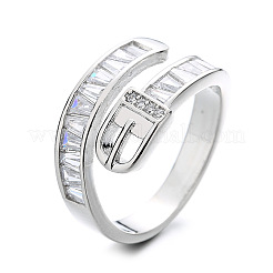 Браслетные кольца в форме пояса из латуни с микропаве и прозрачными кубическими циркониями&nbsp;FS-WGBAE42-01