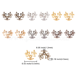210шт 6 цвета 3-лепестковые железные колпачки для бусин IFIN-CJ0001-66