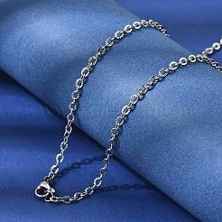 12mm 304ステンレススチール製テクスチャードアズキチェーンネックレス（男女兼用）2.8個  変色なし  ステンレス鋼色  17.91インチ（45.5cm）&nbsp;NJEW-H093-18P-01