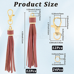 12 шт. подвесные украшения с кисточками из искусственной кожи&nbsp;HJEW-CL0001-05B
