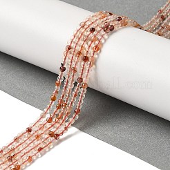 Fili di perle di quarzo ematoide rosso naturale/quarzo ferruginoso&nbsp;G-B090-A10-02