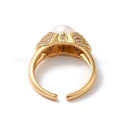 Латунные микро проложить манжеты кольца кубического циркония&nbsp;RJEW-P088-05G