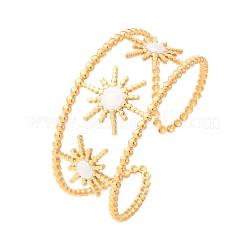 Браслеты-манжеты из нержавеющей стали 304 с эмалью для женщин&nbsp;LS-BJEW-D306-06G