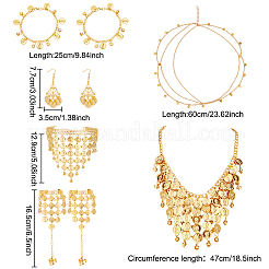 Сплав плоские круглые подвески кластер нагрудник ожерелье и кольцо браслет и серьги-подвески и головные уборы и браслеты на лодыжку&nbsp;SJEW-AN0001-47