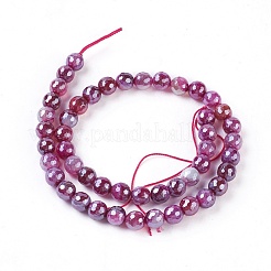 Нити бусин из натурального окрашенного и нагретого полосатого агата/полосчатого агата G-E537-01B-01