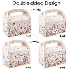 12 scatola regalo portatile in carta con stampa floreale in 2 stili&nbsp;CON-CP0001-020