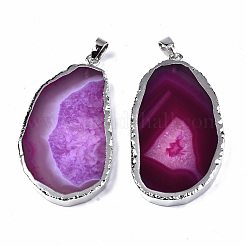 Гранулы натурального агата с платиновым напылением G-S359-189B