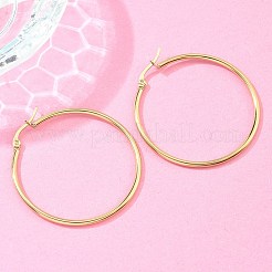 Creolen aus 304 Edelstahl mit Ionenbeschichtung (IP)&nbsp;LS-EJEW-N0016-11G-G