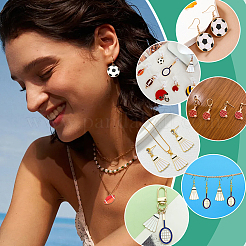 40 шт. 10 стиля подвески из сплава и эмали на тему спортивных товаров&nbsp;ENAM-ME0001-57