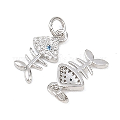 Латунные микропаве прозрачные кубические циркониевые подвески&nbsp;KK-G549-12P