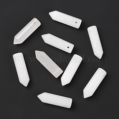 Pendentifs pointus jade blanc naturel&nbsp;G-D460-01V