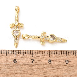 Pendentifs en laiton zircon cubique transparent&nbsp;KK-A304-27A-G