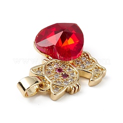 Настоящие 18-каратные позолоченные подвески из латуни с микропаве из кубического циркония KK-C015-31G-07