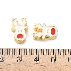 Рождественские латунные эмалевые бусины KK-I474-G14