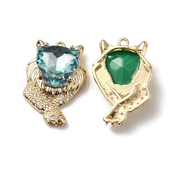 Латунь с подвесками из стекла k9 и стразами&nbsp;KK-C024-48KCG