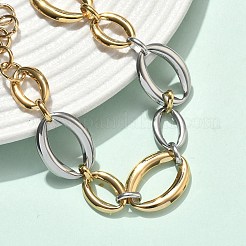 Ovale Gliederkettenarmbänder aus 304 Edelstahl für Damen&nbsp;BJEW-D456-05GP-02