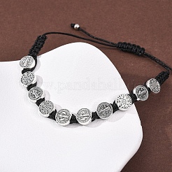 Женский плетеный браслет из нейлоновой веревки&nbsp;BJEW-Z156-03AS-02