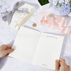 2 set di biglietti di auguri nuziali in carta rettangolare con motivo floreale&nbsp;AJEW-GF0008-58B