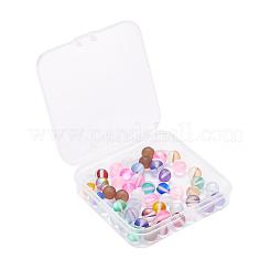 50 шт. 10 цвета синтетические бусины из лунного камня G-YW0001-07