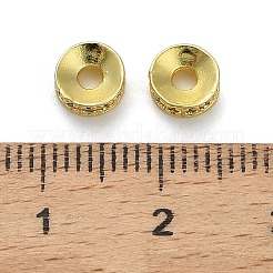 Плоские круглые латунные микропаве прозрачные кубические циркониевые бусины KK-A276-08G