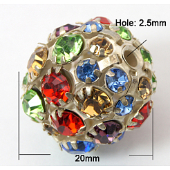 Латунные бусины со стразами &nbsp;RB-Q165-9