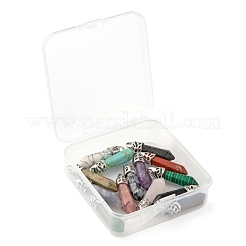 15 шт. 15 стиля подвески с заостренными концами из натуральных и синтетических драгоценных камней G-LS0001-75