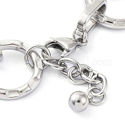 女性用304ステンレススチールブレスレット  ラウンド  ステンレス鋼色  8-1/2インチ（21.5cm）  ラウンド：20mm&nbsp;BJEW-U009-03P