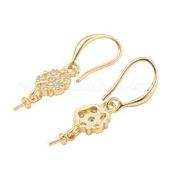 3 пара 3 размера латунных крючков для серег с микропаве KK-ZZ0001-03