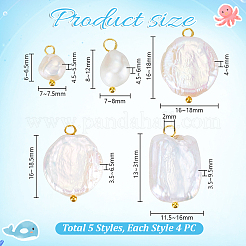 20 шт. 5 подвески из натурального жемчуга PALLOY-PH01822