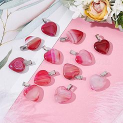 12 шт. подвески из натурального полосатого агата/агатового агата G-UN0001-03