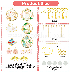 Наборы для самостоятельного изготовления сережек-кроликов из эмалевого сплава&nbsp;DIY-YW0010-72