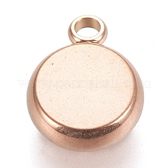 Placcatura ionica (ip) 304 impostazioni cabochon pendente in acciaio inossidabile&nbsp;STAS-K202-03B-RG