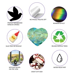 4 шт. 2 стиля ПВХ наклейки ослепительные цветные наклейки на окна 3D лазерные наклейки на окна в форме сердца электростатические стеклянные наклейки на окна JX829A