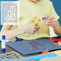 Stanzschablonen aus Kohlenstoffstahl mit Werkzeugmotiv&nbsp;DIY-WH0309-2068