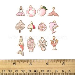 48шт 12 стиля подвески из сплава с эмалью&nbsp;ENAM-FS0003-50