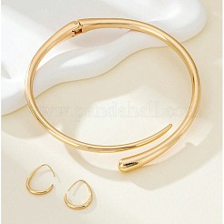 Комплекты ожерелий и серег-манжет из сплава в форме капли FS-WGCF282-01