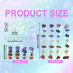 Наборы для изготовления серег с драгоценными камнями чакра своими руками&nbsp;DIY-TA0009-02