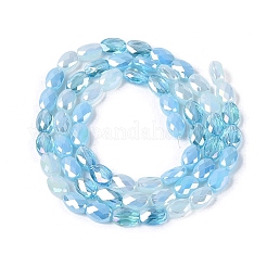 Stränge aus galvanisierter Jade-Imitation und undurchsichtigen sowie transparenten Glasperlen&nbsp;EGLA-Q135-4x6MM-01A