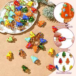 40 шт. 8-х цветные бусины ручной работы в технике лэмпворк с выпуклыми краями LAMP-CJ0002-40