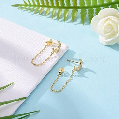 925 стерлингового серебра серьги стержня&nbsp;EJEW-AA00271-08G