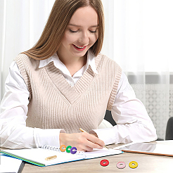 60 Stück 6 Farben Herz-Kunststoff-Loseblatt-Ring runde Binderscheiben&nbsp;DIY-GA0008-41A